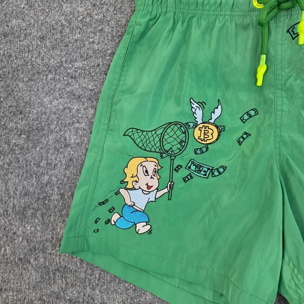 Bain De Mer Swim Shorts Men Small Catch The Cash Green Beach Resort Luxury Pool